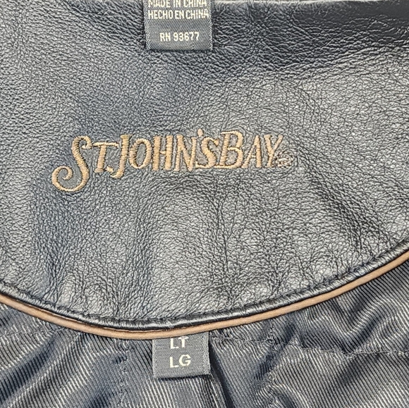 St. John's Bay Heavy Black Leather Jacket for Men Size Large - Picture 6 of 13